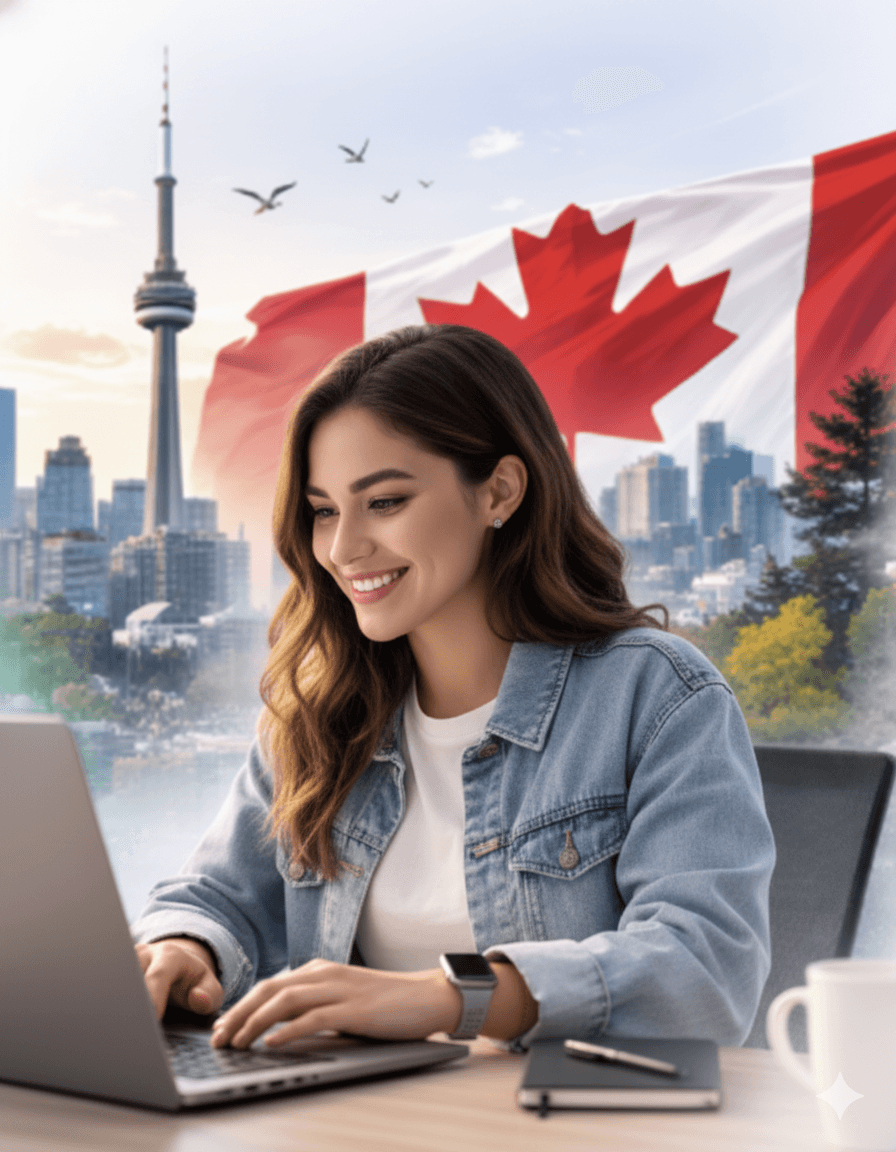 Étudiante préparant le TCF Canada